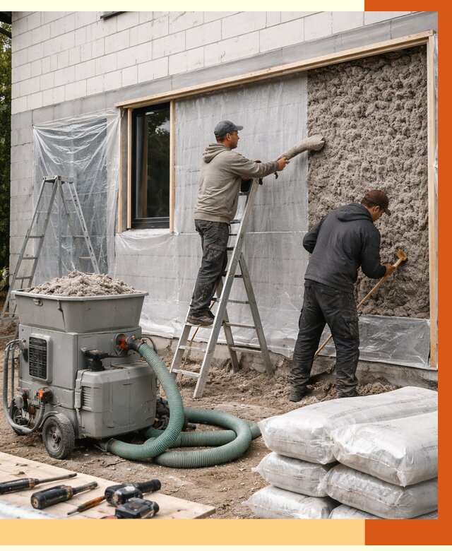 Утепление дома из газобетона эковатой в Мегионе от 4691 руб./м2 | ТепломастерМго